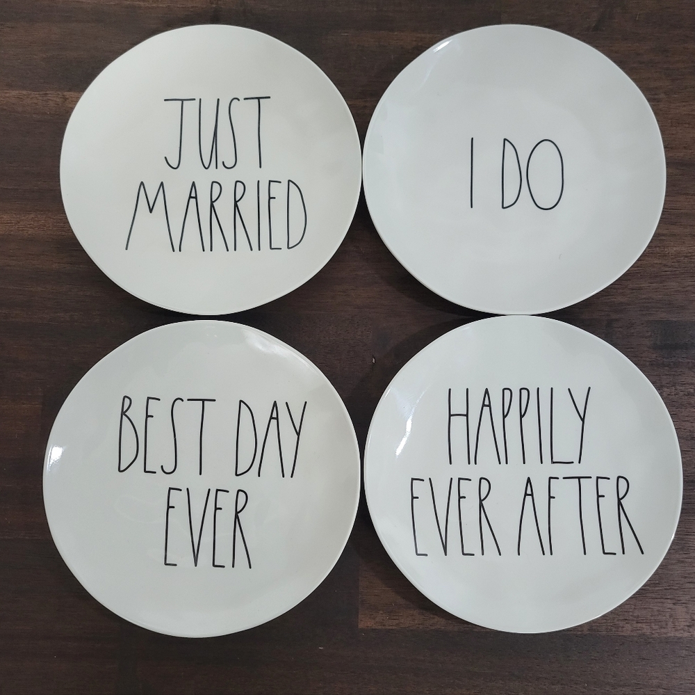 Rae Dunn Wedding Day Dessert Melamine Plates
